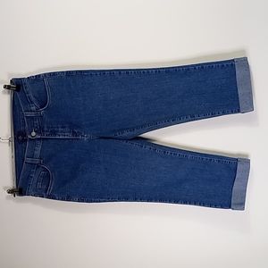 🇺🇲NYDJ Mid-Rise Crop Cuffed Blue Jeans Size 10